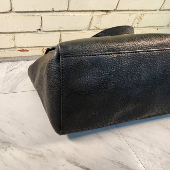 Steve Madden Black Leather Shoulder Bag Handbag Purse Xl - Picture 12 of 15